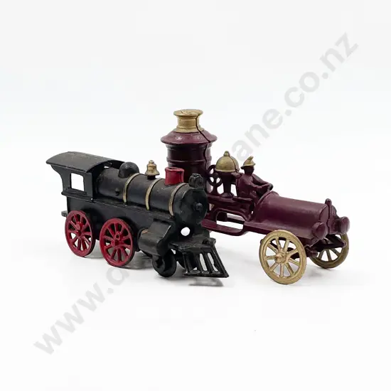 Two Vintage Cast Metal Trains