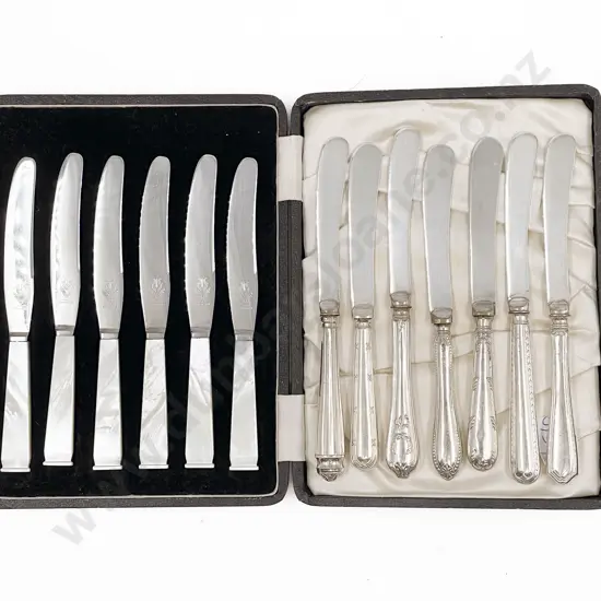 Six MOP Handled Knives together with Seven Assorted S/S Handled Knives