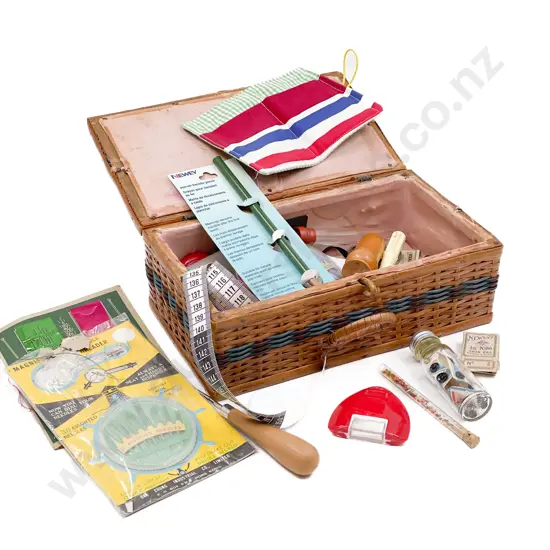 Vintage Sewing Box & Assorted Sewing Accessories