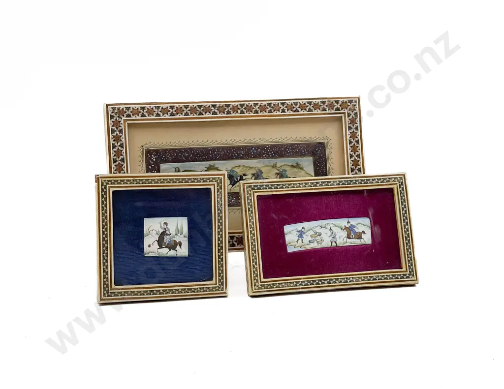 Three Assorted Framed Mughal Works Image 1++