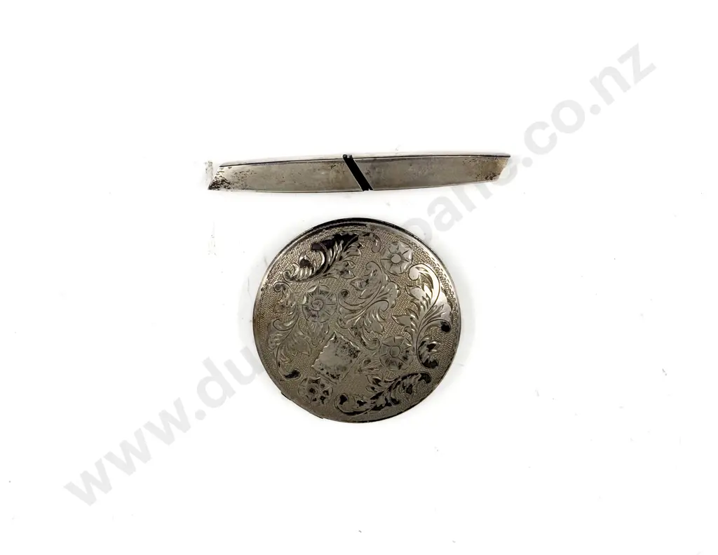 Vintage S/S Tiffany Seam Ripper together with S/S Powder Compact Image 1++