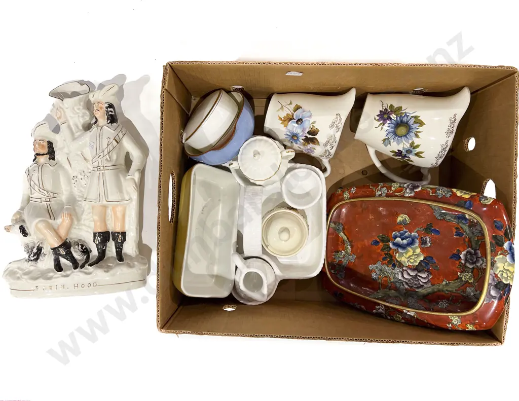 Box Quantity of Assorted China incl Large Staffordshire Group Figure (a/f) Image 1++