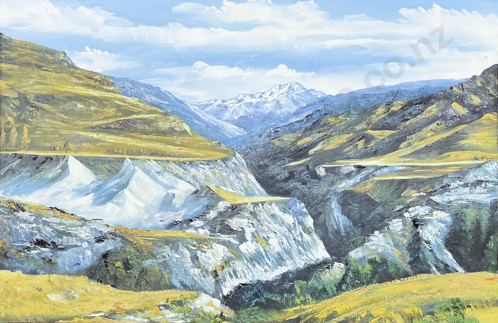 Unsigned - "Skippers Canyon" - Oil on Canvas Board Image 1++