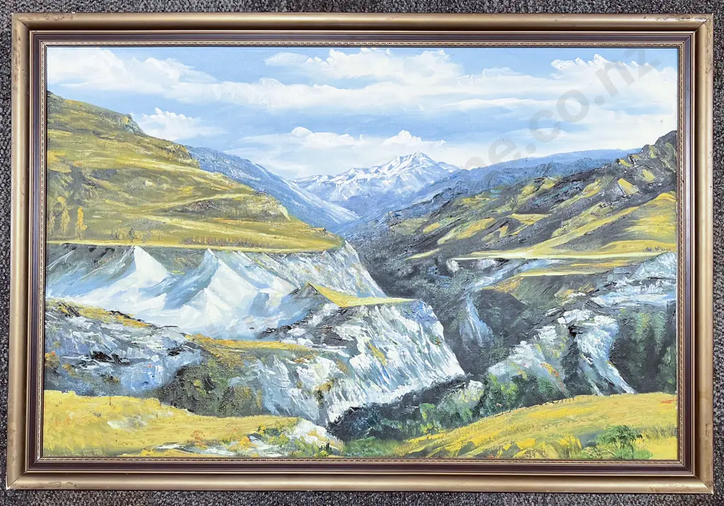 Unsigned - "Skippers Canyon" - Oil on Canvas Board Image 1++