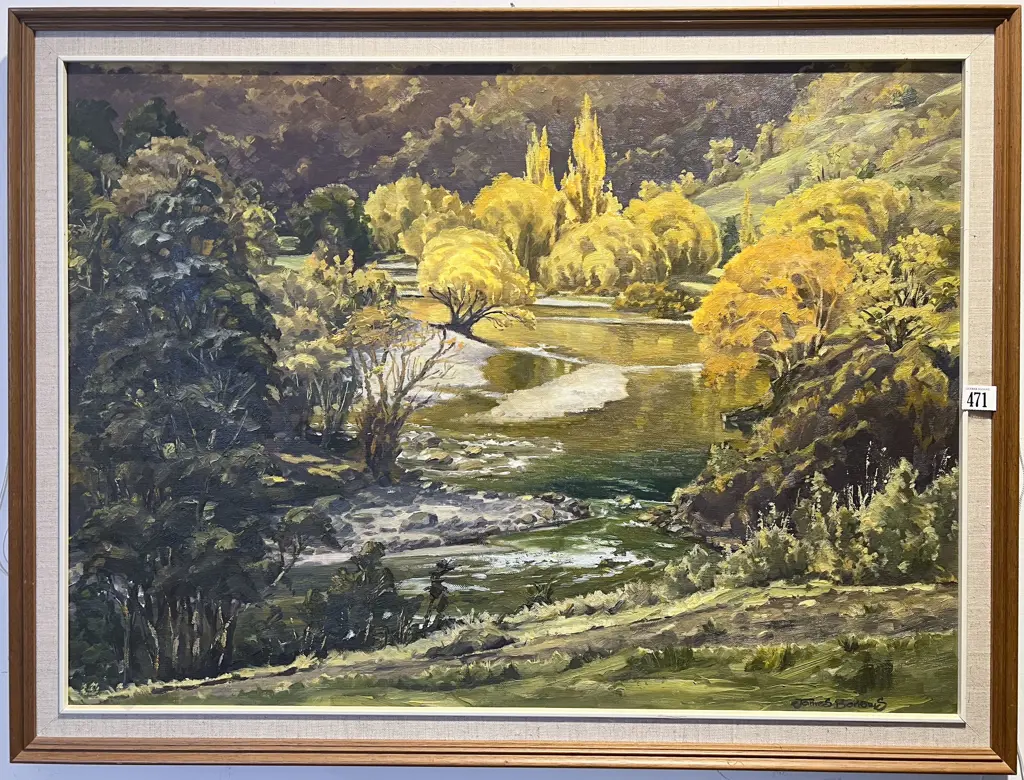 James Borrows - Riverside Landscape - Oil on Canvas Board Image 1++