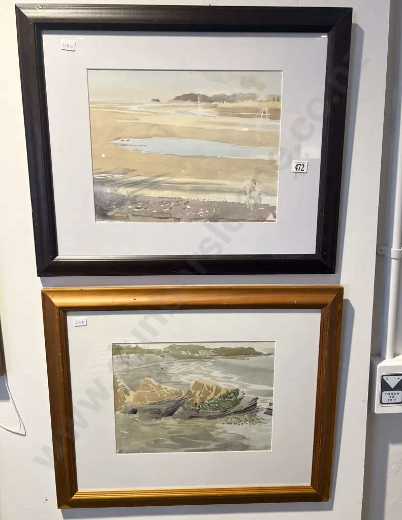 S. McLean - Two Coastal Watercolours Image 1++