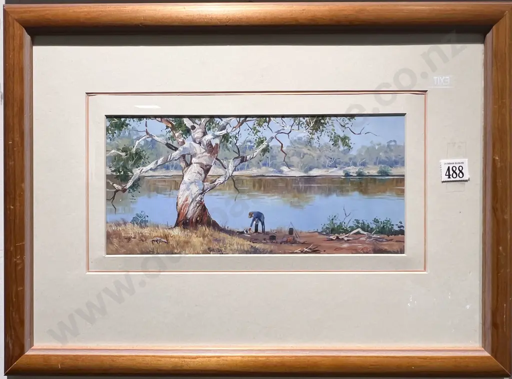 David Baird - "Study for Camp Cook" - Oil on Board Image 1++