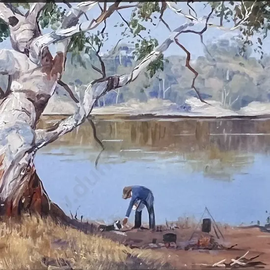 David Baird - "Study for Camp Cook" - Oil on Board