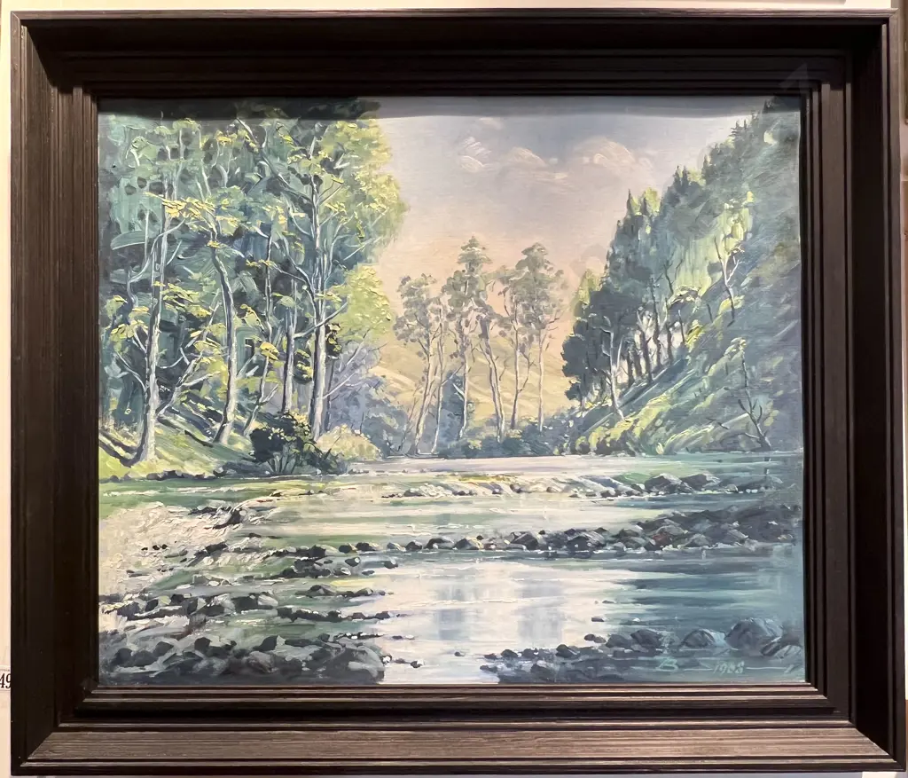 Heinz Boehnke - "Above Hunua Falls" - Oil on Board Image 1++