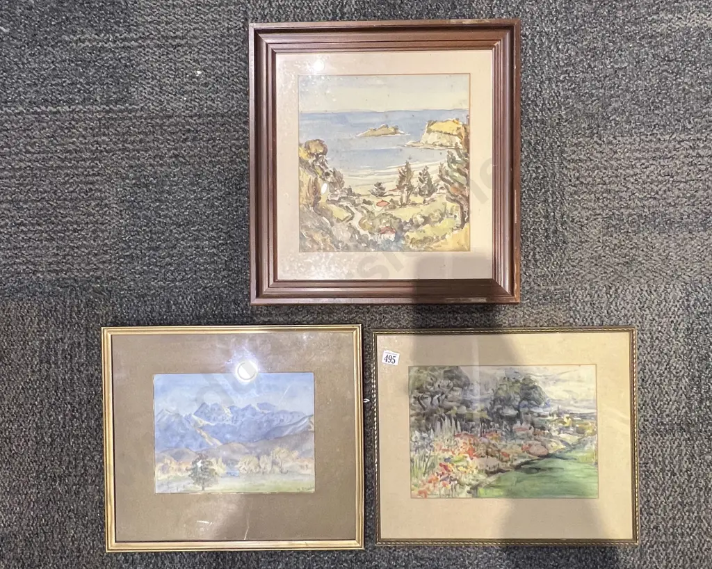 Three Assorted NZ Watercolours Image 1++