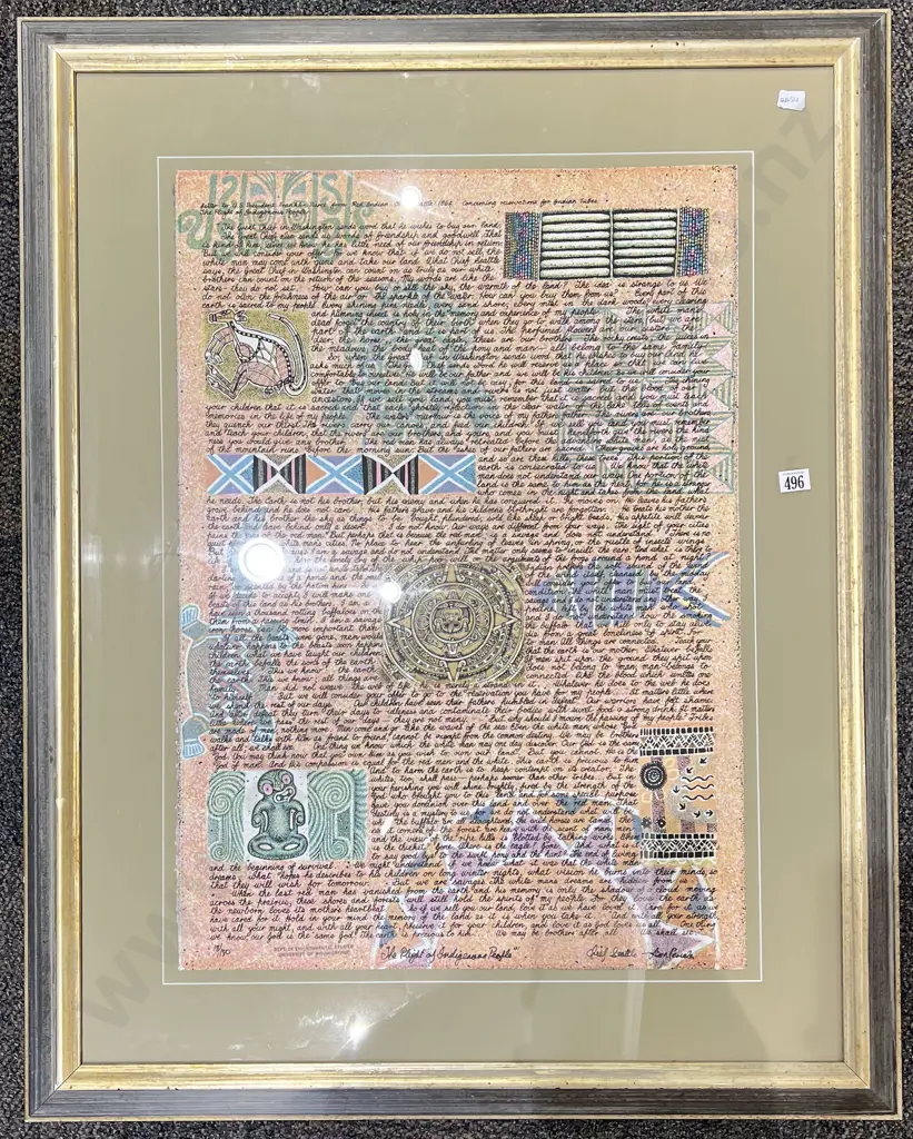 Indistinctly Signed - "The Plight of Indigenous People" - Ltd Edition Print Image 1++