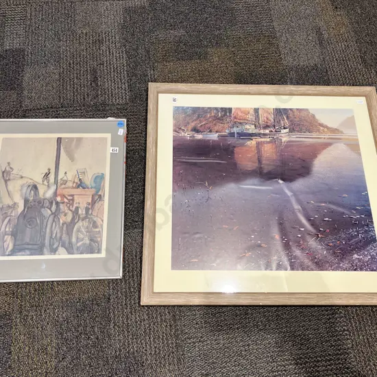 H. Barker - River Scene with Sailboat - Ltd Ed Print & Frances Hodgkins Reproduction Print