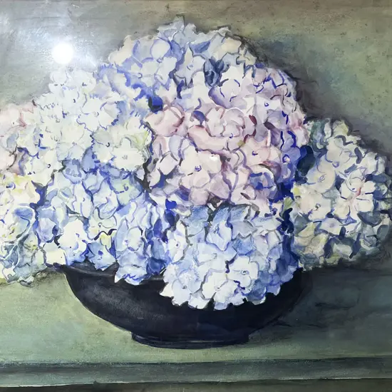 Ida Miles - Hydrangeas Still Life - Watercolour