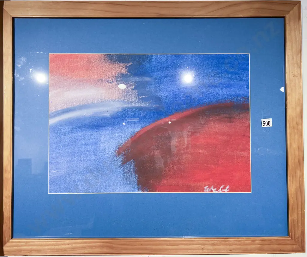 Signed Webb - Abstract Pastel on Paper Image 1++