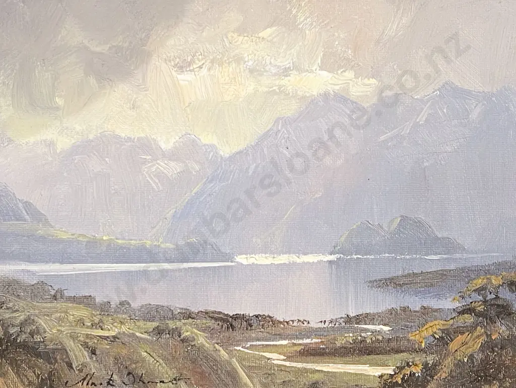 Mark Thomas - "Lake Manapouri Dusk" - Oil on Board Image 1++