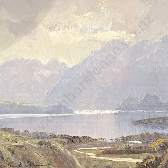Mark Thomas - "Lake Manapouri Dusk" - Oil on Board