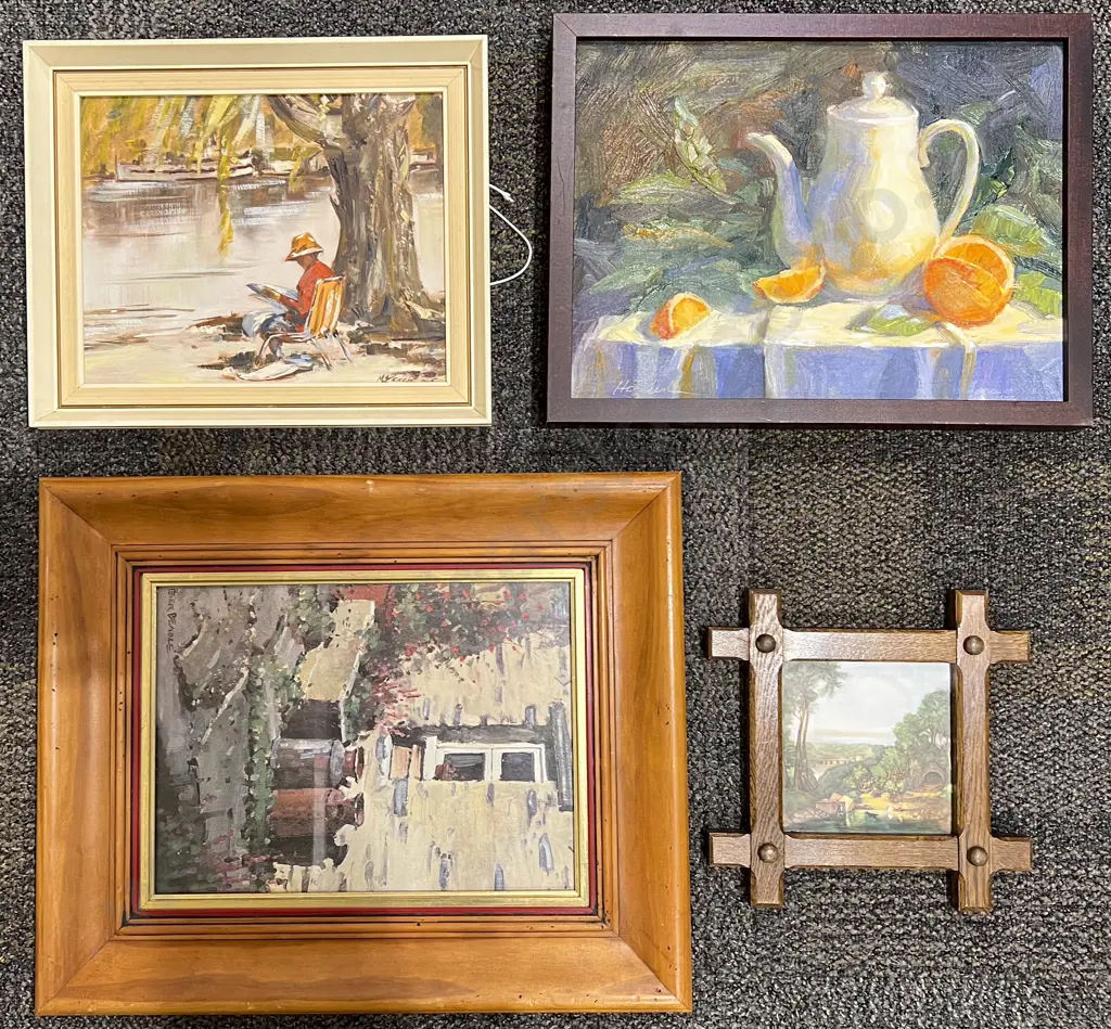 C McKenzie - "A Quiet Hour" - Oil on Board with Three Other Image 1++