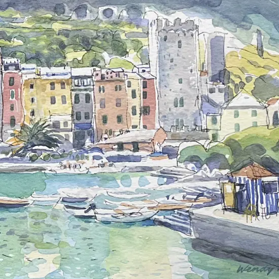 Wendy Masters - Harbour Scene - Watercolour