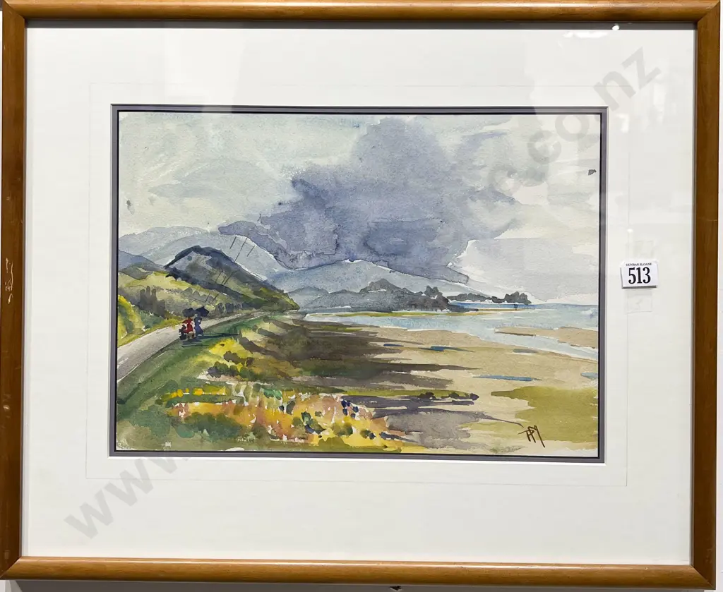 P. Moncrieff - Coastal Scene - Watercolour Image 1++