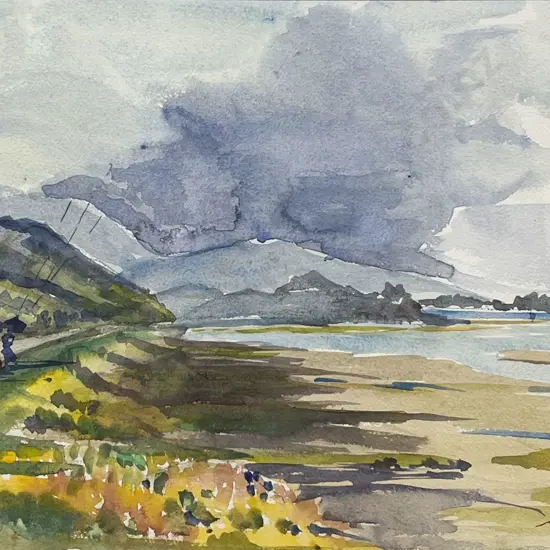 P. Moncrieff - Coastal Scene - Watercolour