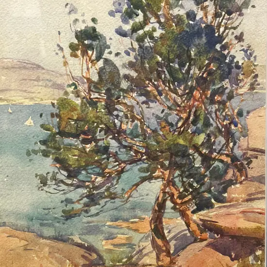 Elaine Coghlan - "View from Balmoral Beach" - Watercolour