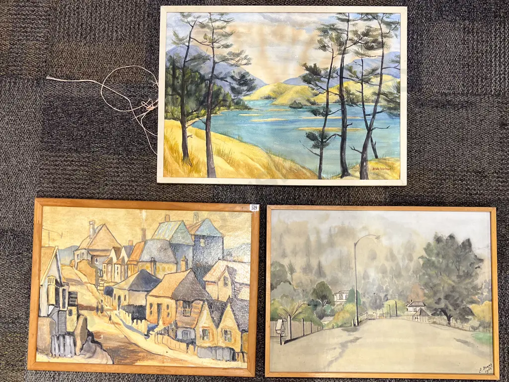 Lindsay Jolly - Architectural Oil Scene & Two Others Image 1++