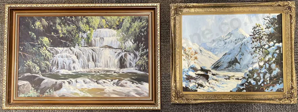 Dennis Wilson - Mountainscape together with Jan Finelly Waterfall Study Image 1++