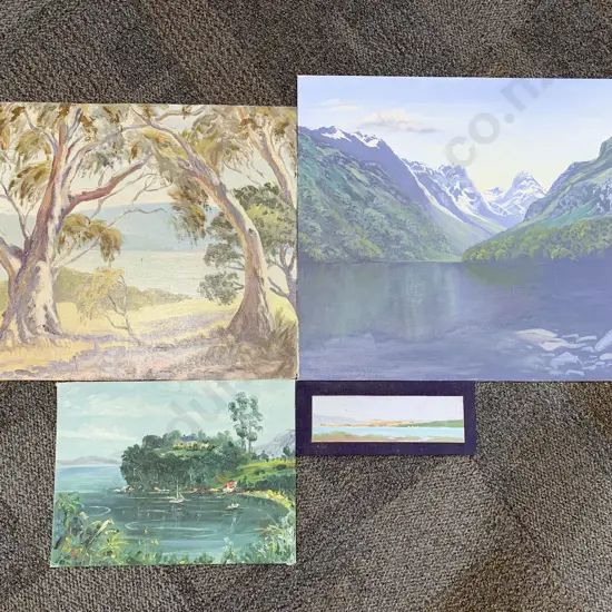 Four Assorted Unframed Oil Works