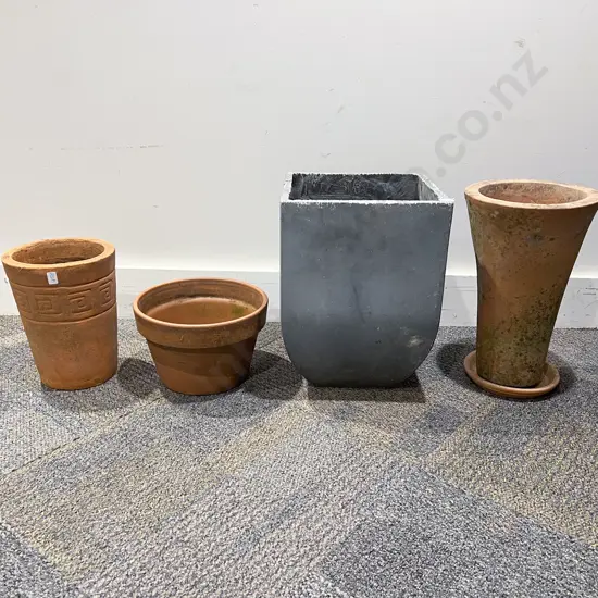 Four Assorted Plant Pots