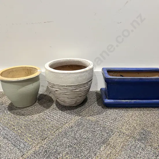 Three Assorted Plant Pots