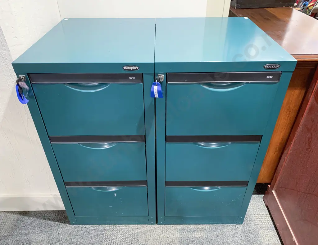 Pair Three Drawers Filing Cabinets Image 1++