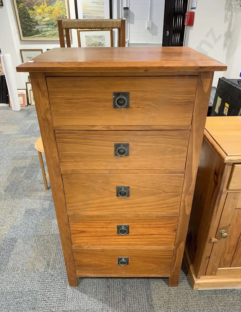 Modern Five Drawer Tallboy Image 1++