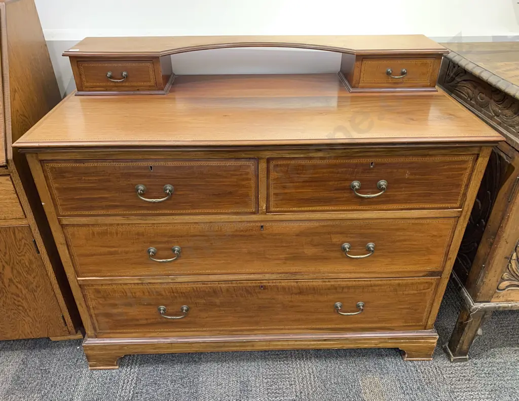 Inlaid Mahogany Dressing Chest Image 1++