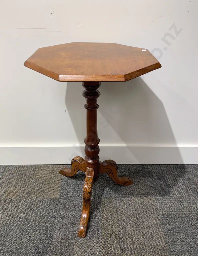 Walnut Octagonal Wine Table Image 1++