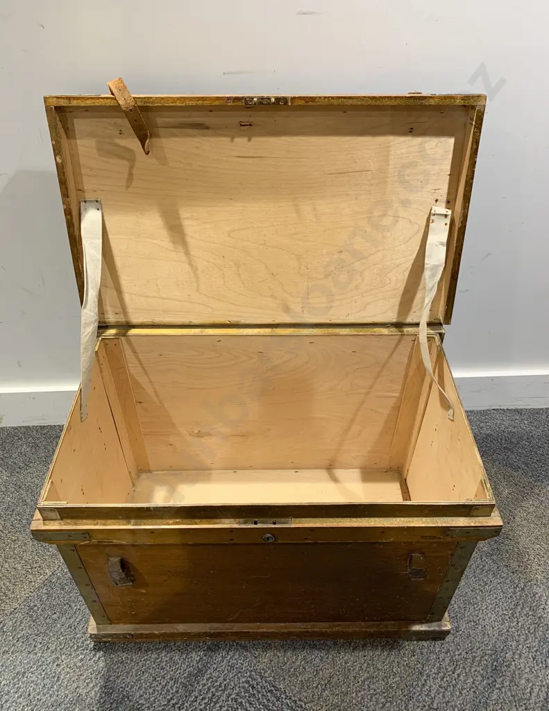 Vintage Brass Bound Storage Box Image 1++
