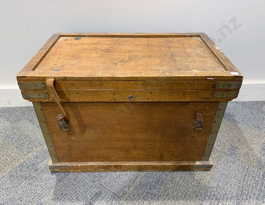 Vintage Brass Bound Storage Box Image 1++