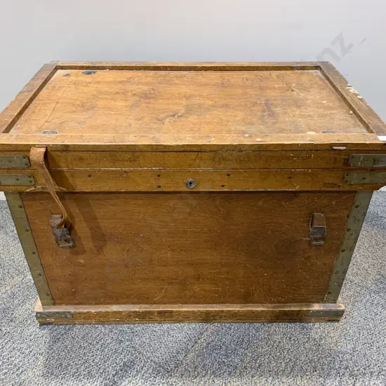 Vintage Brass Bound Storage Box