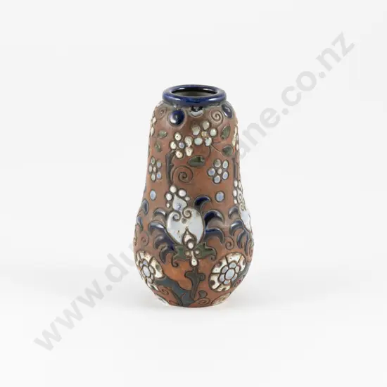 Early C20th Amphora Vase with Stylised Botanical Pattern
