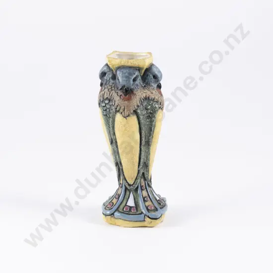 Early C20th Amphora Vase With Moulded Pigeons