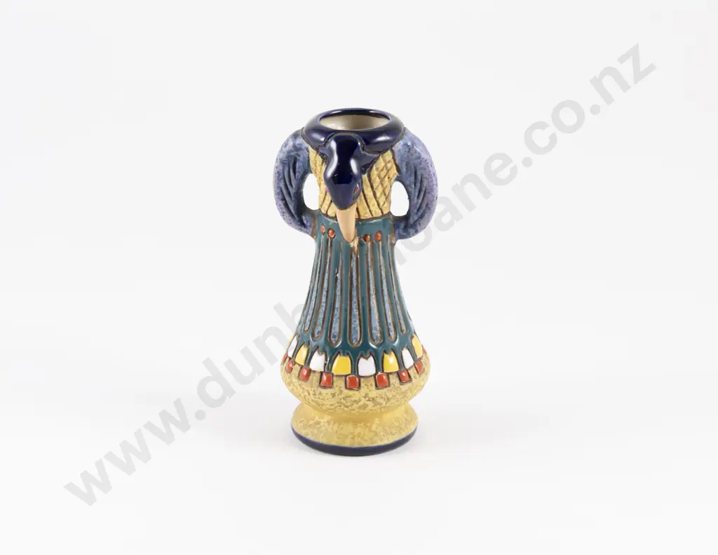 Early C20th Amphora Handled Vase With Moulded Ibis Image 1++