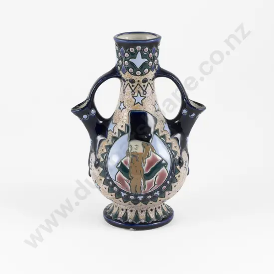 Early C20th Amphora Tri-Spouted Vase With Double Handles
