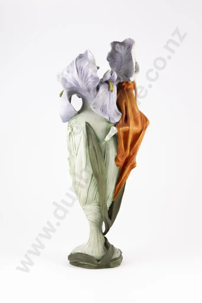 Art Nouveau Figural Amphora Iris & Fairy Vase Image 1++