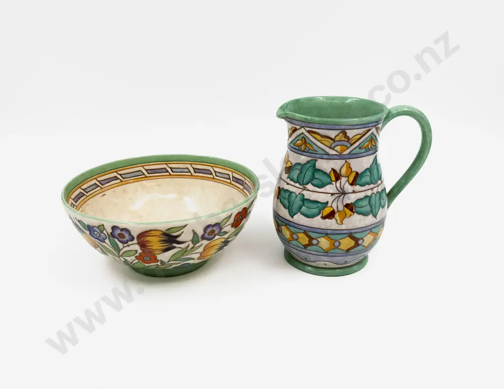 Burleigh Ware Charlotte Rhead Bowl & Jug Image 1++