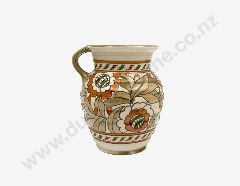 Crown Ducal Signed Charlotte Rhead Split Handled Vase Image 1++