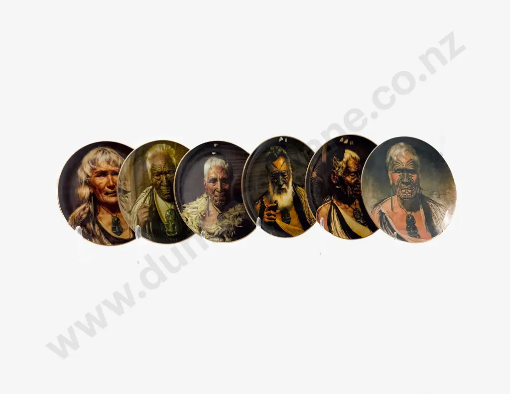 Bradford Exchange Temuka Six Boxed Masterpieces of Charles F Goldie Portrait Plates Image 1++
