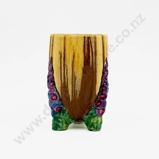 Clarice Cliff Bizarre Moulded Hollyhock Pattern Vase