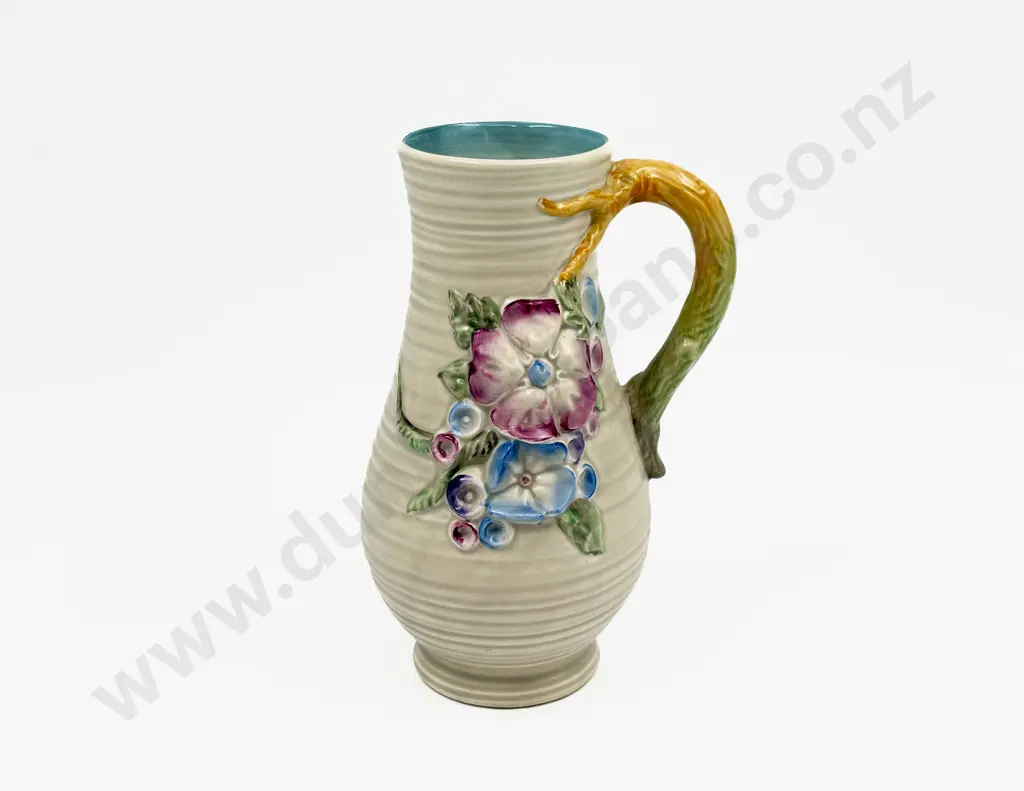 Clarice Cliff Moulded Spring Flower Handled Vase Image 1++