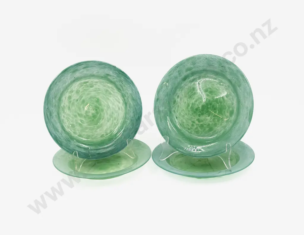 Four Scottish Monart Glass Side Plates Image 1++