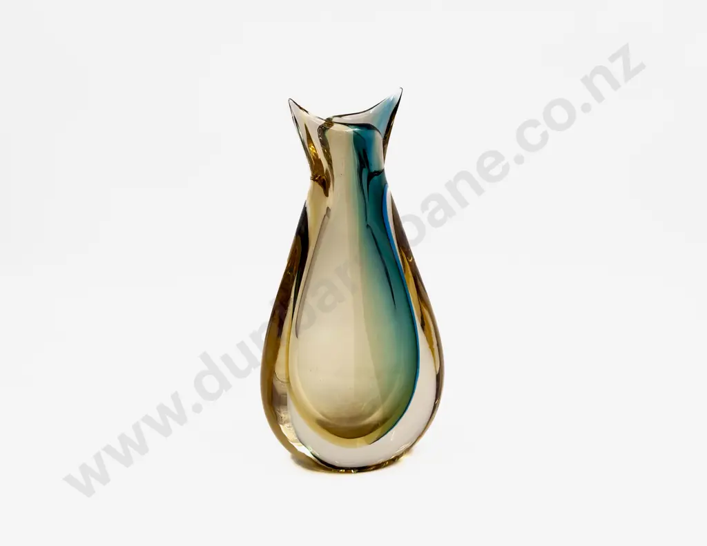 Signed Murano Encased Glass Vase Image 1++