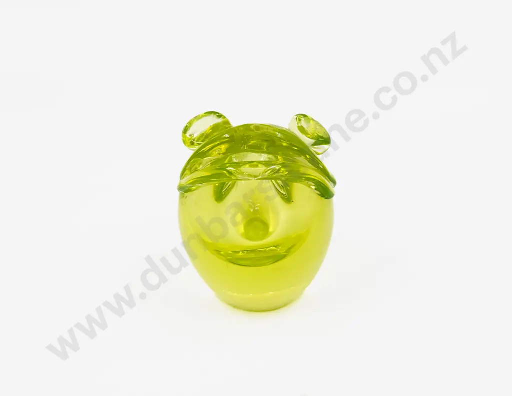 Murano Heavy Lime Tinted Glass Frog Image 1++